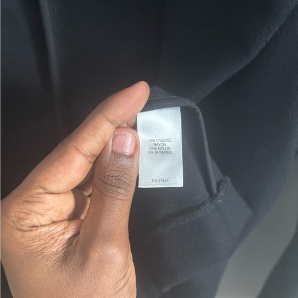 J.Jill Ponte Blazer Womens 1XL Black Open Front Stretch Knit Career Office - Picture 4 of 5